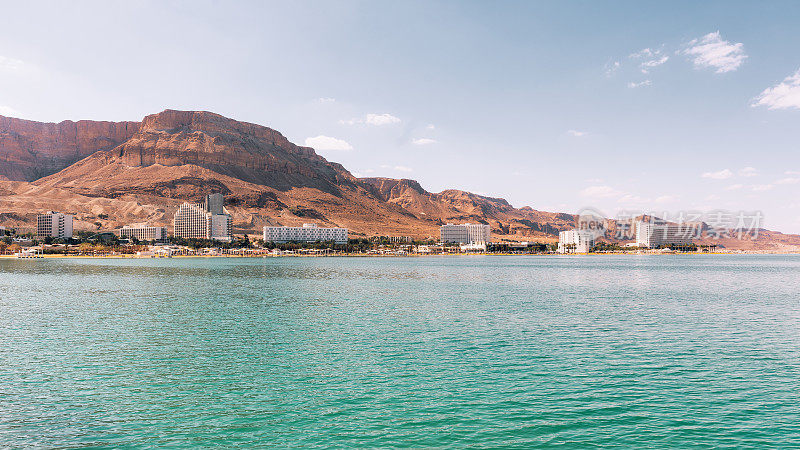 Ein Gedi海滩死海以色列海岸全景图